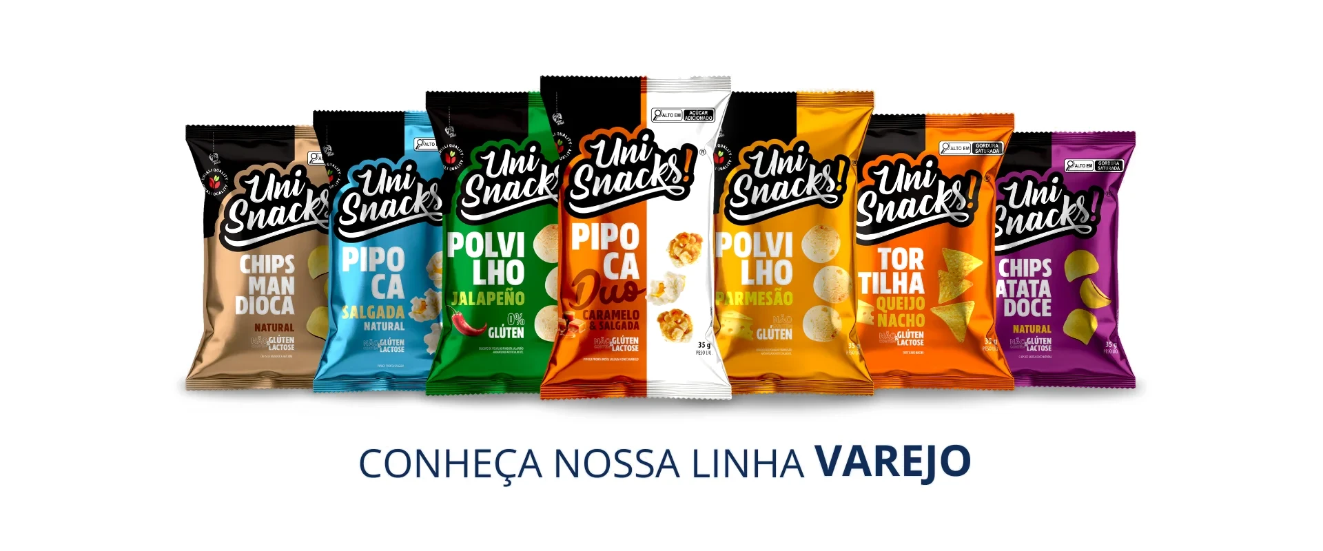 Uni Snacks Polvilho Parmesão e Jalapeño — novos sabores