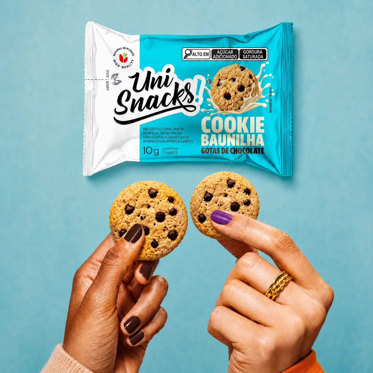 Cookie Baunilha com Gotas de Chocolate 10g UniSnacks