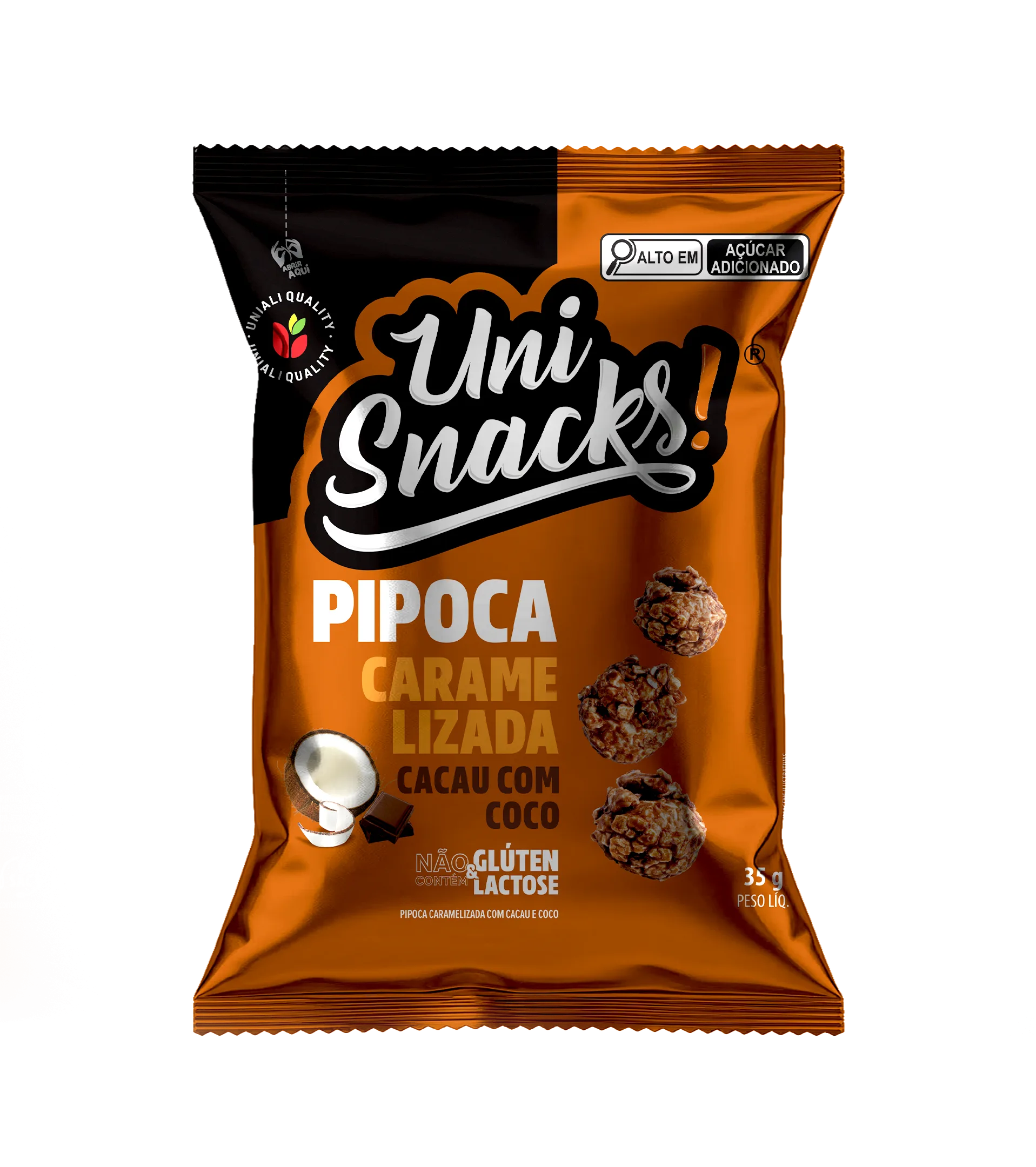 Pipoca Caramelizada Cacau com Coco 35g