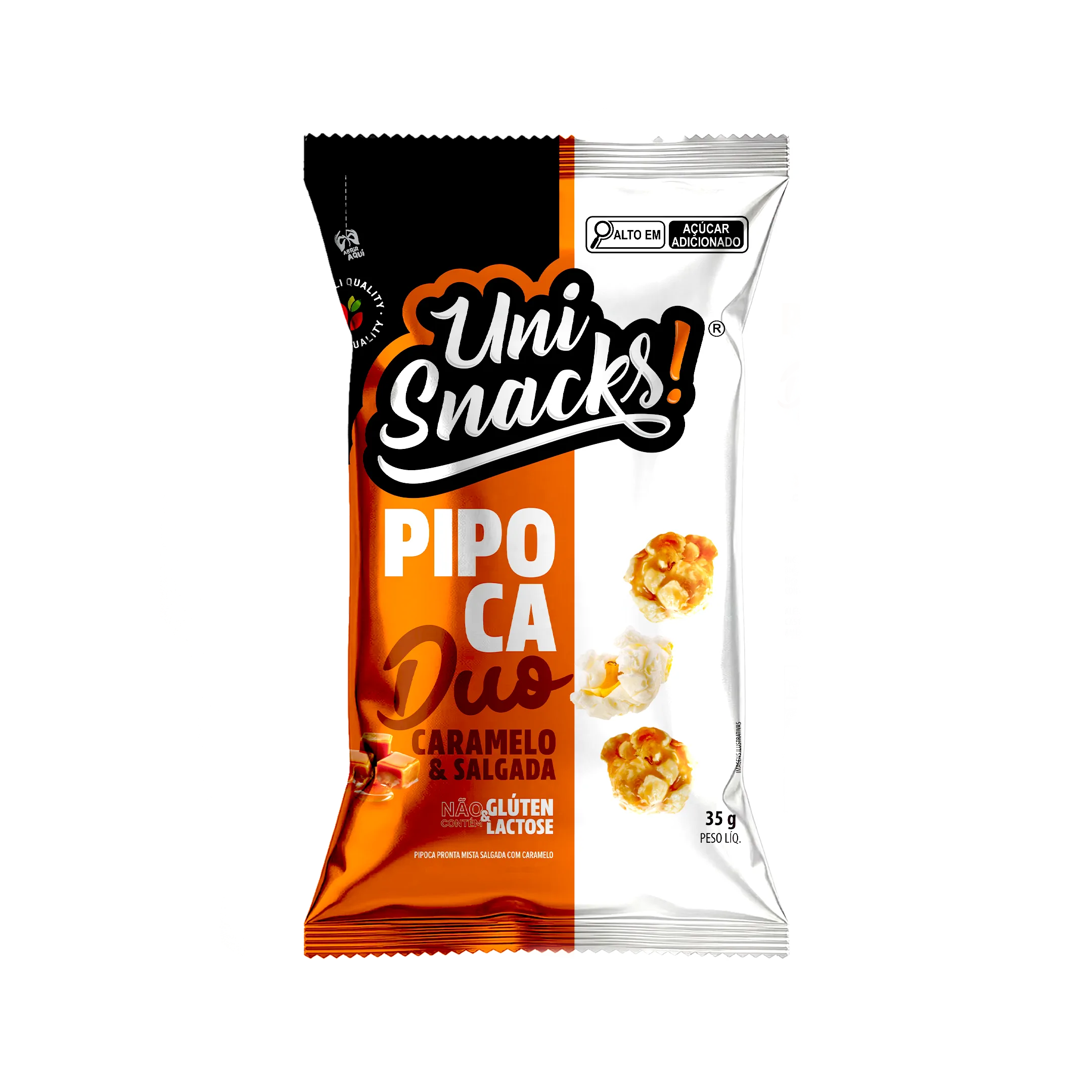 Pipoca Duo Caramelo e Salgada 35g